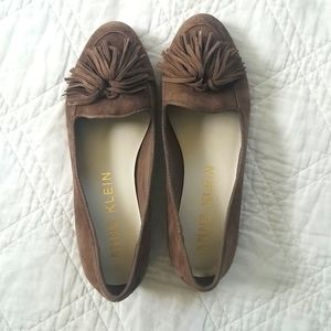 Anne Klein Brown Suede Loafers 8B